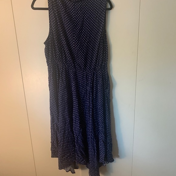 Midi Navy Blue Polka Dot Heart Shirt Dress Torrid 0X - Picture 9 of 11